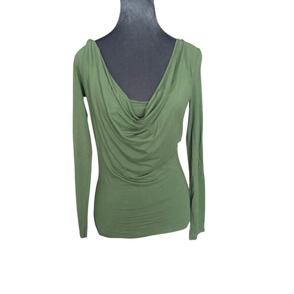United Colors of Benneton Green Cowl Neck Long Sleeve Top - Picture 1 of 4